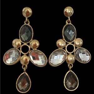 Elegant Gold and Silver Drop Earrings
